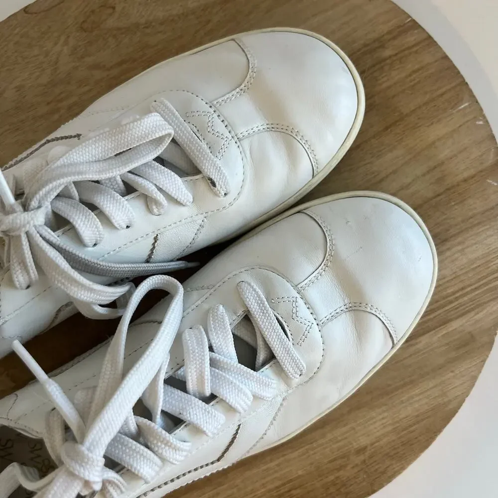 Stuart Weitzman Daryl Leather Lace Up Low Top Sneaker Size 10 Women's